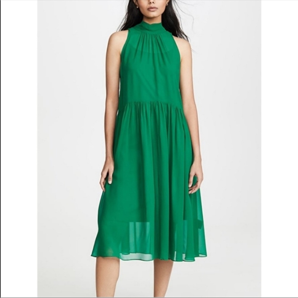 ISO - Club Monaco Green Silk Dress